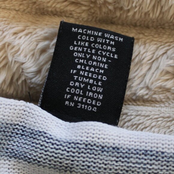 New Direction Navy/White Striped Top 3/4 Sleeves Sz Large - Picture 9 of 9